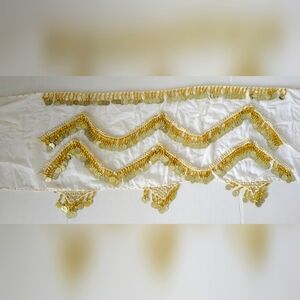 White and Gold coins Belly Dancing Wrap L 64 x H 11.5